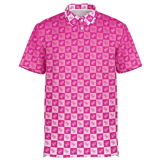 Pink Checkers Polo