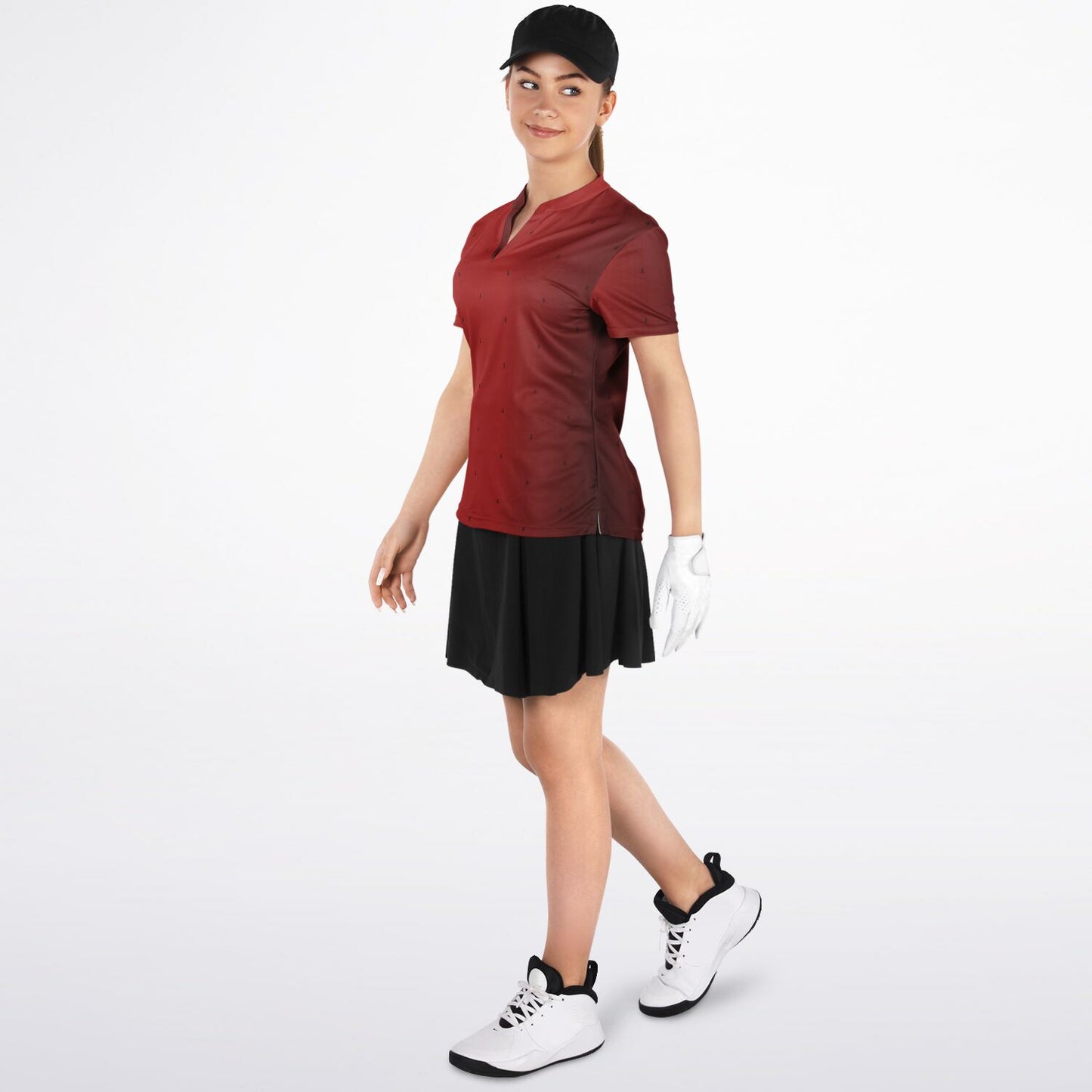 Women's Maroon Competition Polo