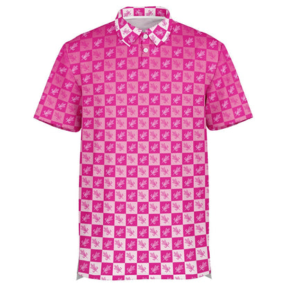 Pink Checkers Polo
